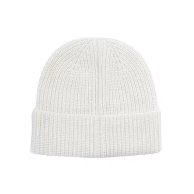 Altramoda Redressing The World Women's White Basic Beanie With Cuff In Responsible Wool And Cashmere Ivory