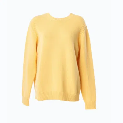 Altramoda Redressing The World Yellow / Orange Women's Crewneck Sweater In Responsible Wool And Cashmere In Yellow/orange