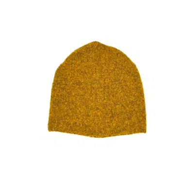 Altramoda Redressing The World Yellow / Orange Women's Greta Hat In Saffron Bouclé Wool And Silk In Yellow/orange