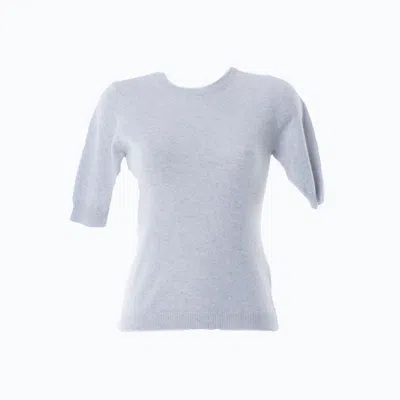 Altramoda Redressing The World Women's Short Sleeve Sweater In Pure Cashmere Grey