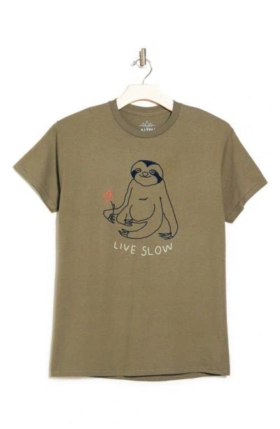 Altru Live Slow Graphic T-shirt In Green