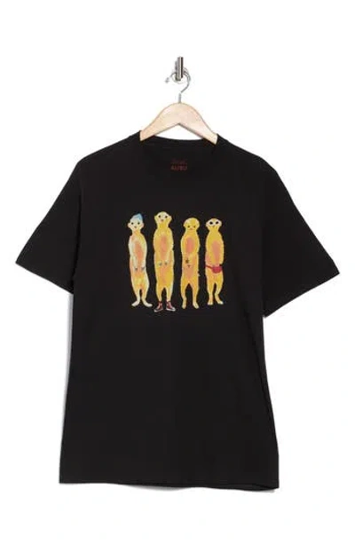 Altru Meerkat Cotton Graphic T-shirt In Black