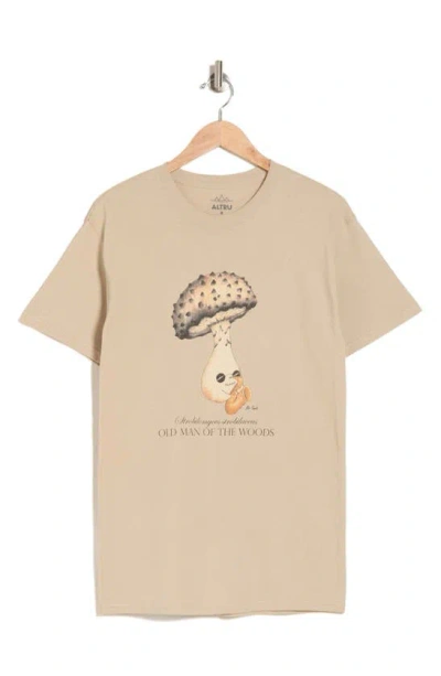 Altru Old Man Of The Woods Cotton Graphic T-shirt In Sand