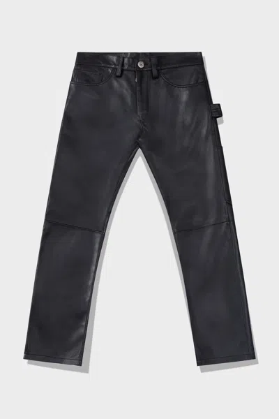 Altu Leather Workwear Pant In Black