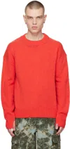 Altu Red Pierced Sweater In 000689 Fire Red