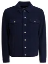 Altum Suede Buttoned Overshirt In Blue