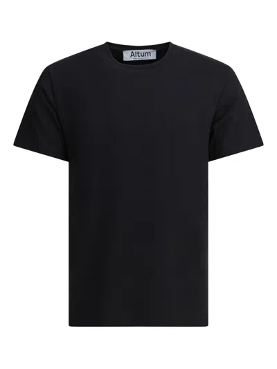 Altum Black Cotton T-shirt In Blue