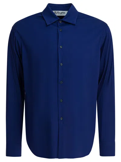 ALTUM ALTUM NAVY COTTON BLEND SHIRT