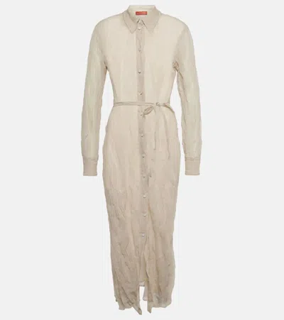 Altuzarra Agnes Cotton And Silk Shirt Dress In Beige