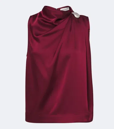 Altuzarra Alden Draped Satin Top In Burgundy