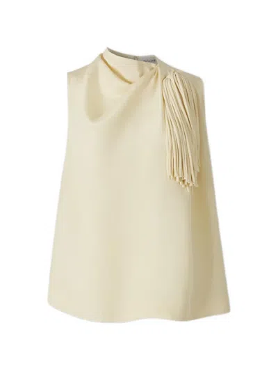 Altuzarra Alden Fringe-detail Draped Blouse In Nude