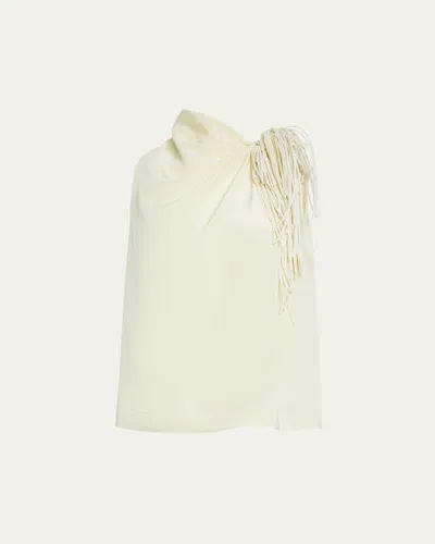 Altuzarra Alden Silk Fringe Top In Green