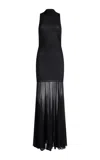 Altuzarra Alicka Mesh Jersey Maxi Dress In Black