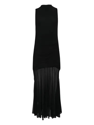 Altuzarra Alicka Mock-neck Draped Maxi Dress In Black