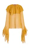 Altuzarra Alida Ruffled Silk Organza Shirt In Orange