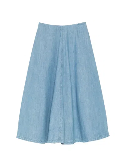 Altuzarra A-line Denim Skirt In Blue