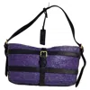 Altuzarra Altuzzara Shoulder Bag In Purple Watermill Straw & Vegan Leather In Purple