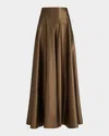 Altuzarra Ames Yoke Silk Maxi Skirt In Brown