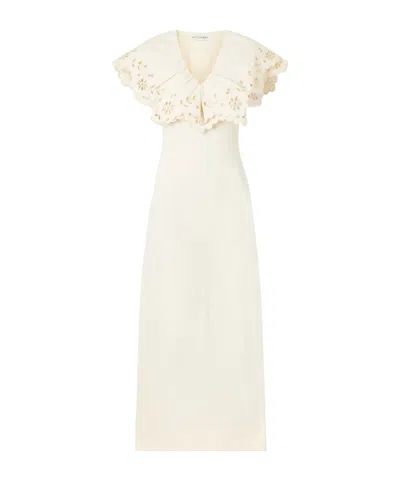Altuzarra Anglaise-trimmed Jersey Maxi Dress In White