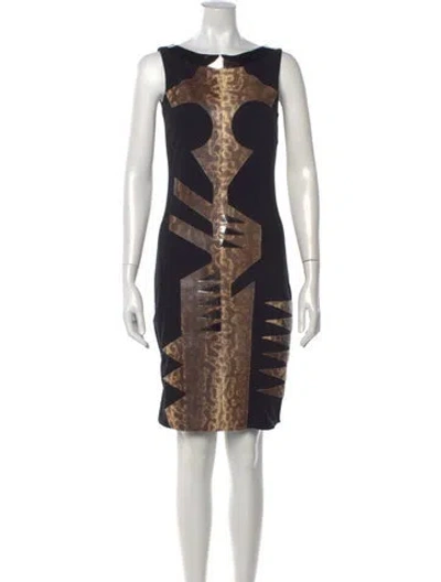 Pre-owned Altuzarra Animal Print Knee-length Dress In Black