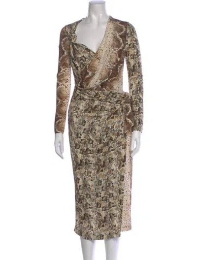 Pre-owned Altuzarra Animal Print Knee-length Dress In Neutral