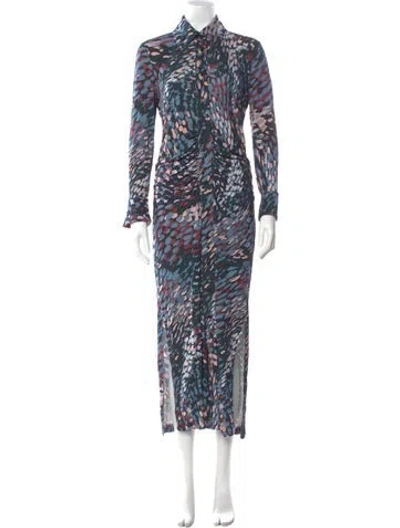 Pre-owned Altuzarra Animal Print Long Dress In Blue