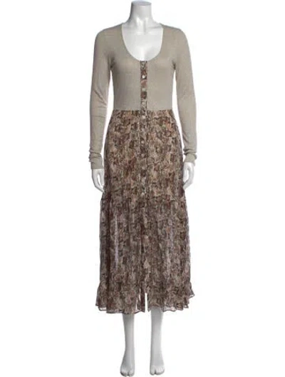 Pre-owned Altuzarra Animal Print Long Dress In Neutrals
