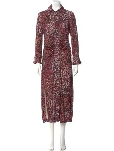 Pre-owned Altuzarra Animal Print Long Dress In Pink