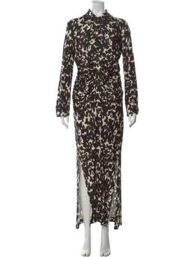 Pre-owned Altuzarra Animal Print Long Dress W/ Tags In Black