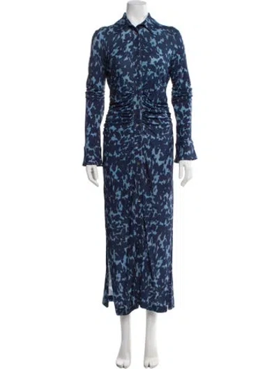 Pre-owned Altuzarra Animal Print Long Dress W/ Tags In Blue