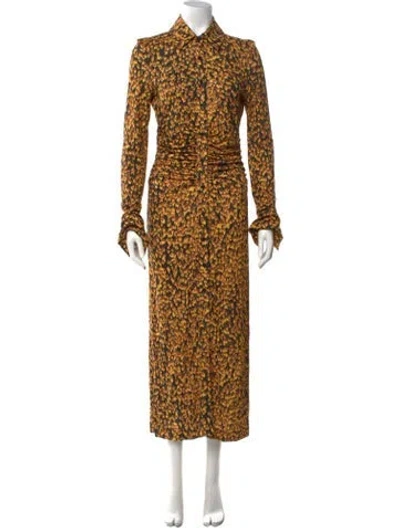 Pre-owned Altuzarra Animal Print Long Dress In Yellow