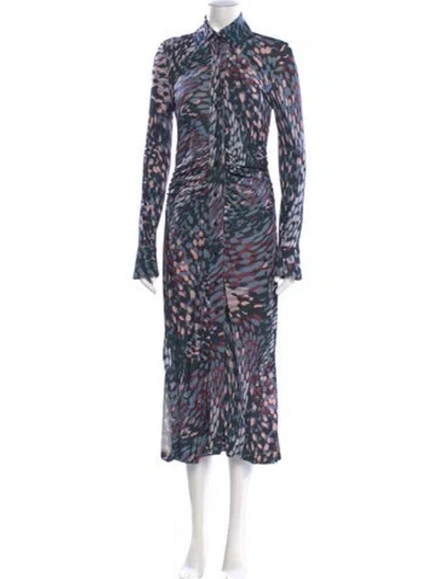 Pre-owned Altuzarra Animal Print Midi Length Dress In Blue