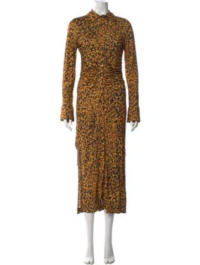 Pre-owned Altuzarra Animal Print Midi Length Dress In Brown
