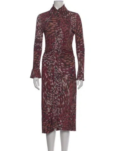 Pre-owned Altuzarra Animal Print Midi Length Dress In Purple