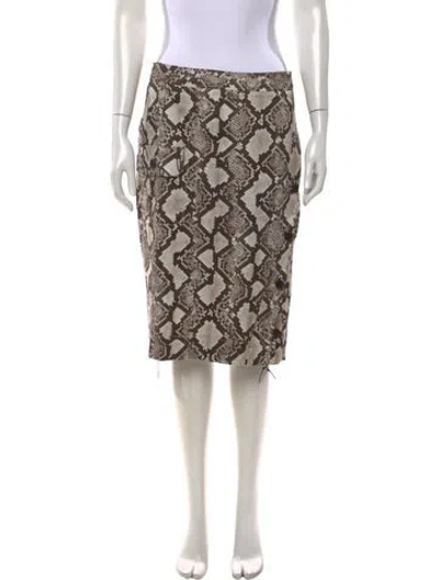 Pre-owned Altuzarra Animal Print Midi Length Skirt In Neutrals