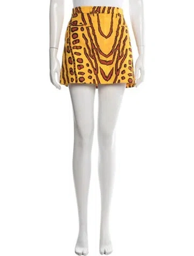 Pre-owned Altuzarra Animal Print Mini Skirt In Yellow