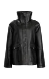 Altuzarra Aragon Oversized Leather Coat In Black