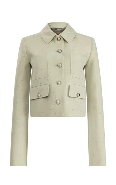 Altuzarra Astley Cotton-blend Jacket In Green
