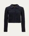 Altuzarra Astley Crop Jacket In Navy