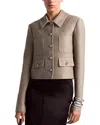 Altuzarra Astley Cropped Jacket In Smoked Glass