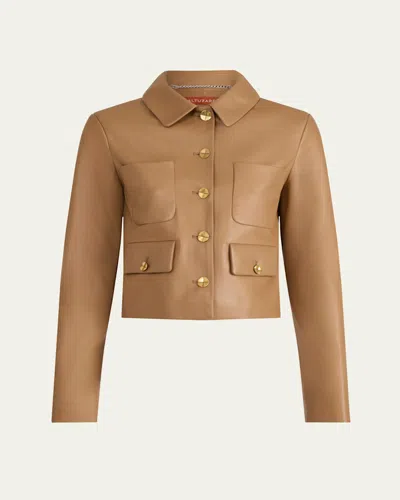 Altuzarra Astley Leather Jacket In Brown