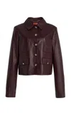 Altuzarra Astley Leather Jacket In Brown