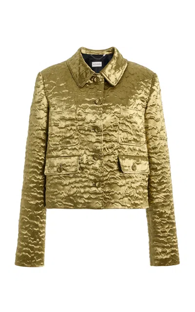 Altuzarra Astley Satin Jacket In Green