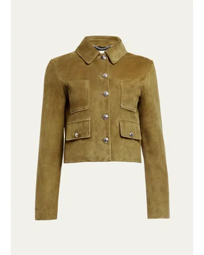 Altuzarra Astley Single-breasted Suede Jacket In Golden Brown