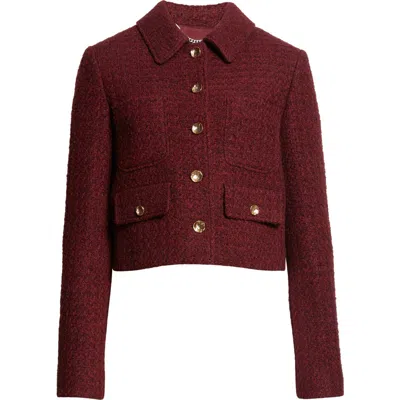 Altuzarra Astley Tweed Crop Jacket In Burgundy