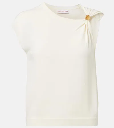 Altuzarra Rinaldi Gathered Jersey Top In White