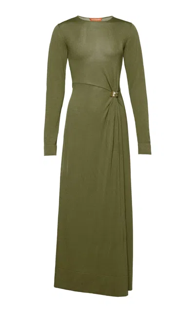 Altuzarra Audrey Draped Knit Maxi Dress In Green