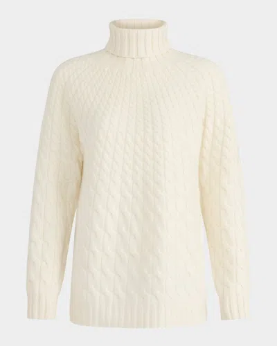 Altuzarra Augie Cable-knit Turtleneck Sweater In White