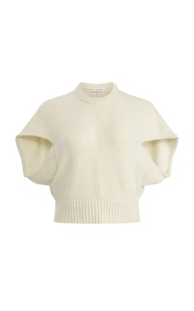 Altuzarra Banks Knit Merino Wool Top In White