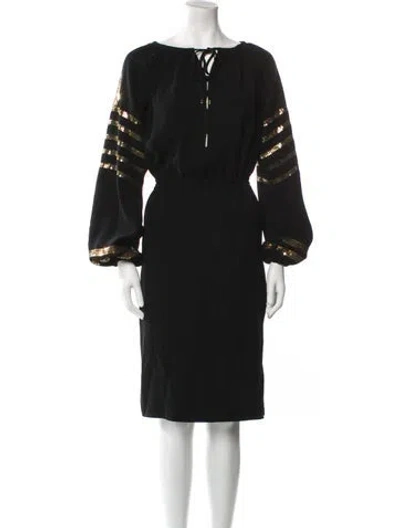 Pre-owned Altuzarra Bateau Neckline Knee-length Dress In Black
